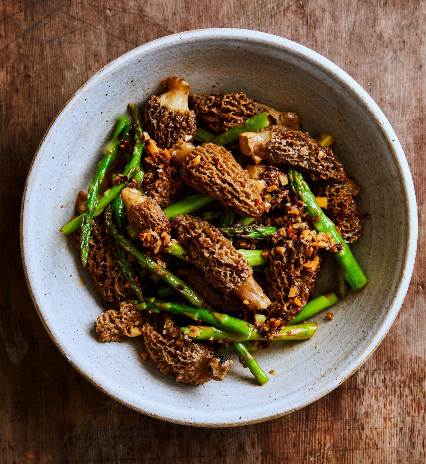 Morels With Asparagus
