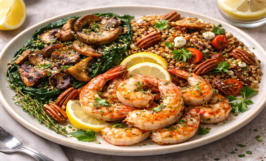 glutathione shrimp The Anti-Inflammatory Plate: How Pecans Porcini, and Spot Prawns Ease peeled shrimp vs unpeeled