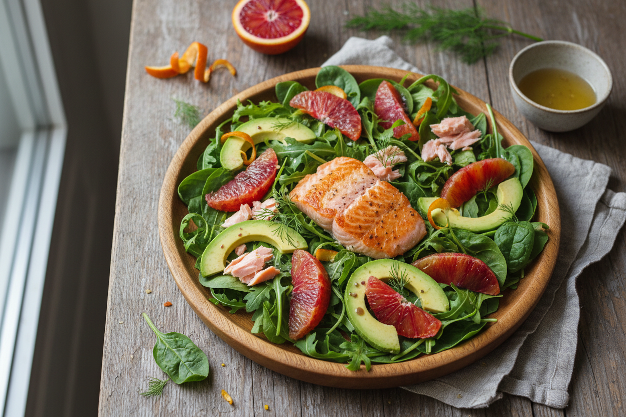 Blood Orange Avocado Salmon Salad