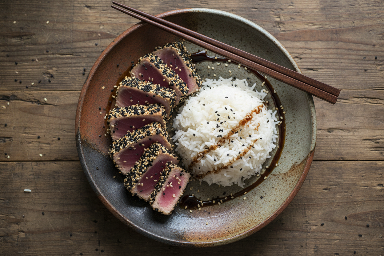 Sesame Tuna with Rice