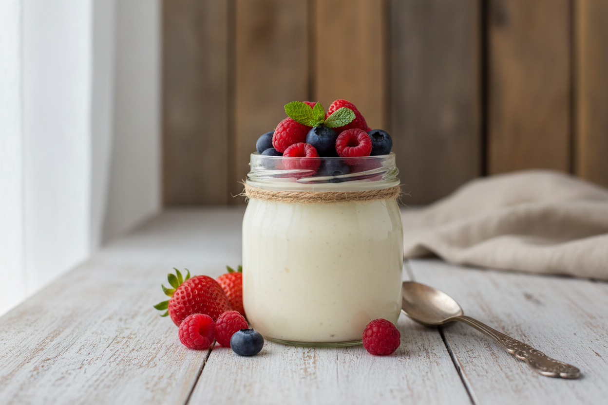 White Chocolate Panna Cotta with Berries