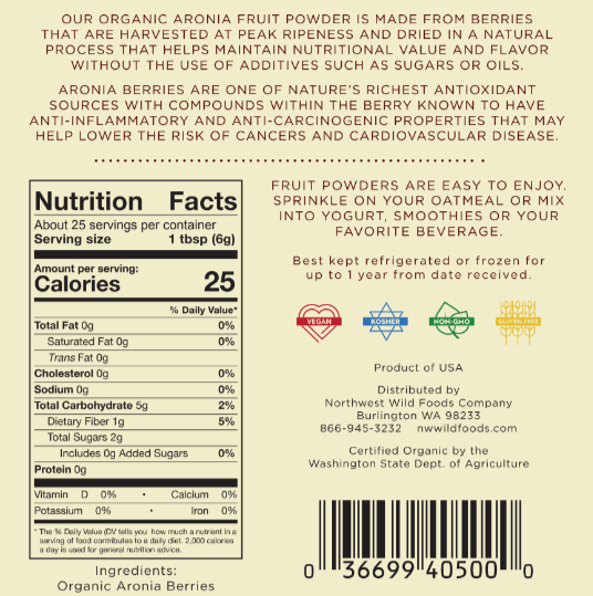 Organic Aronia Fruit Powder