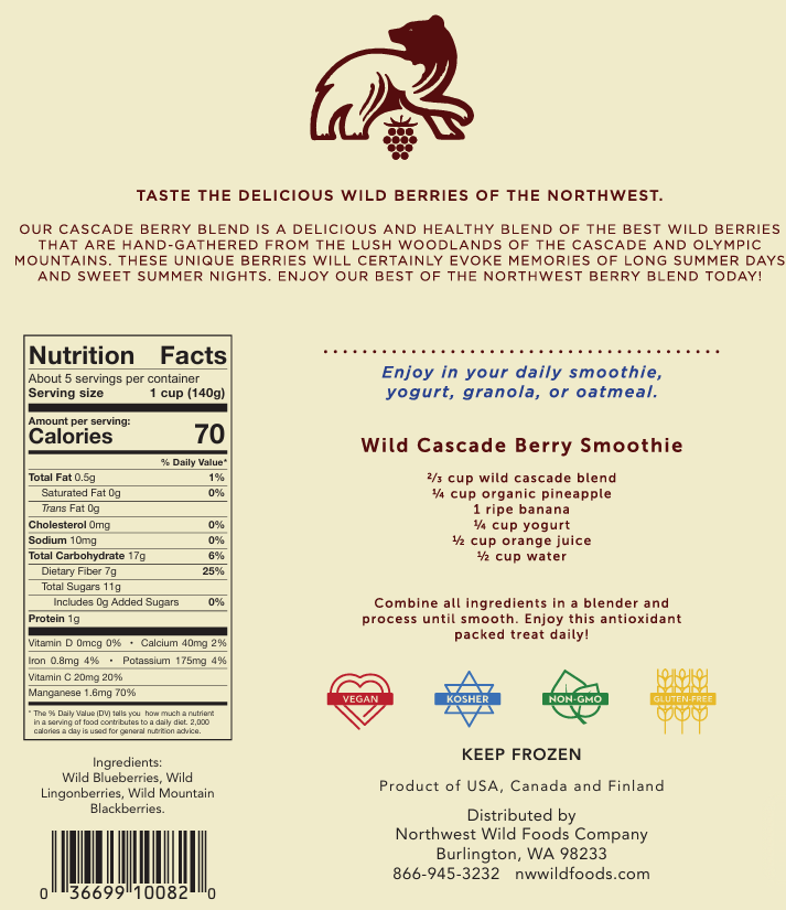 Fresh Frozen Wild Cascade Berry Blend