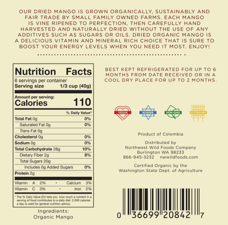 Dried Organic Mango