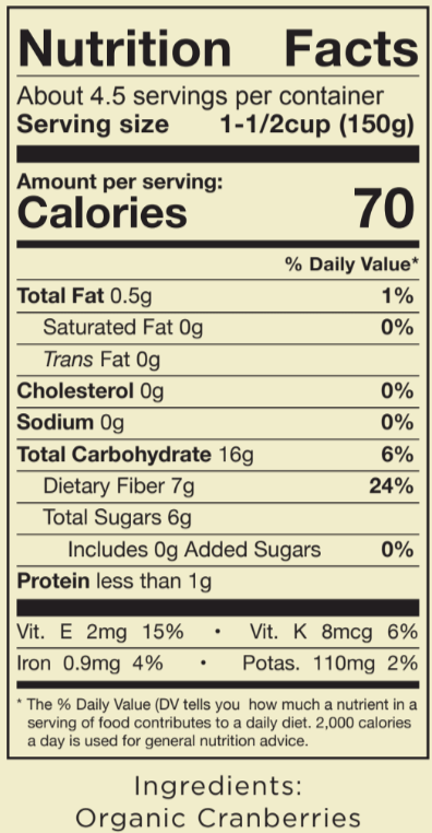 Fresh Frozen Organic Cranberries