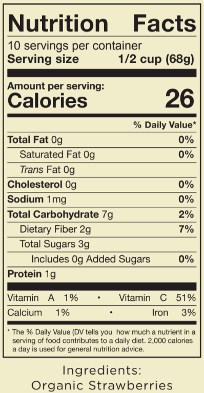 Fresh Frozen Organic Heirloom Strawberries