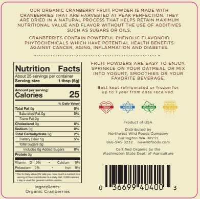 Organic Cranberry Fruit Powder