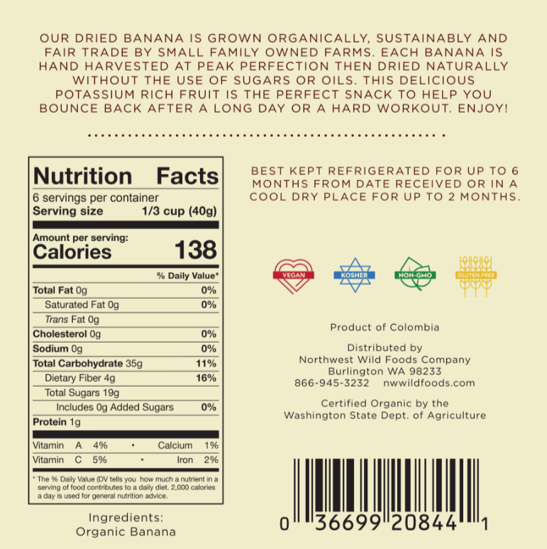 Dried Organic Banana