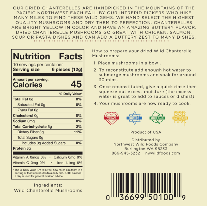 Dried Chanterelle Mushrooms