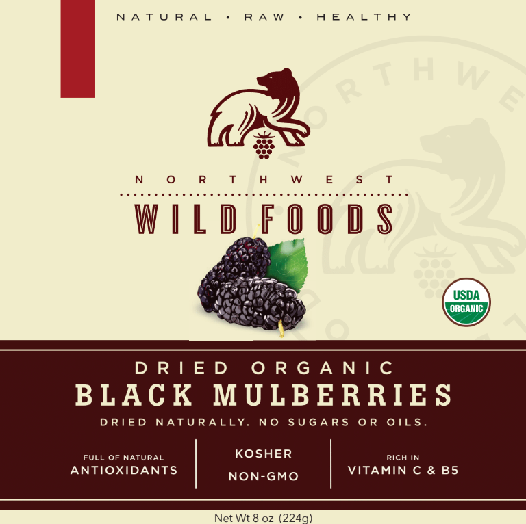 Dried Organic Black Mulberries