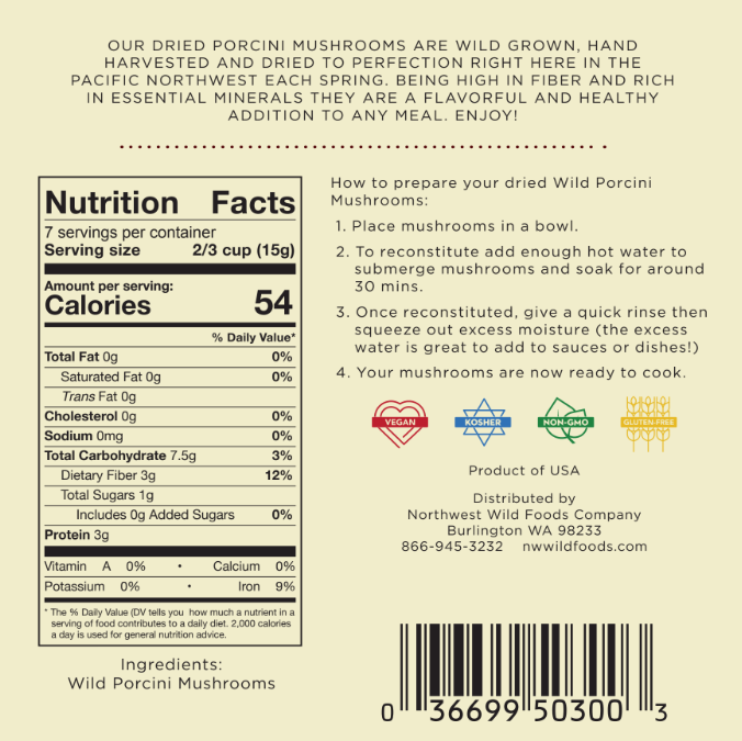 Dried Porcini Mushrooms