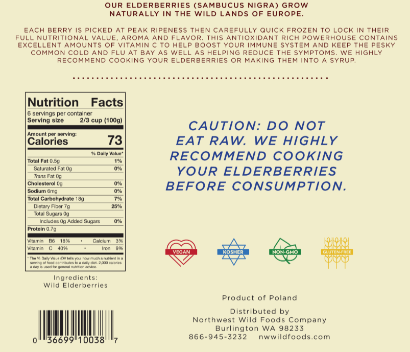 Fresh Frozen Wild Elderberries