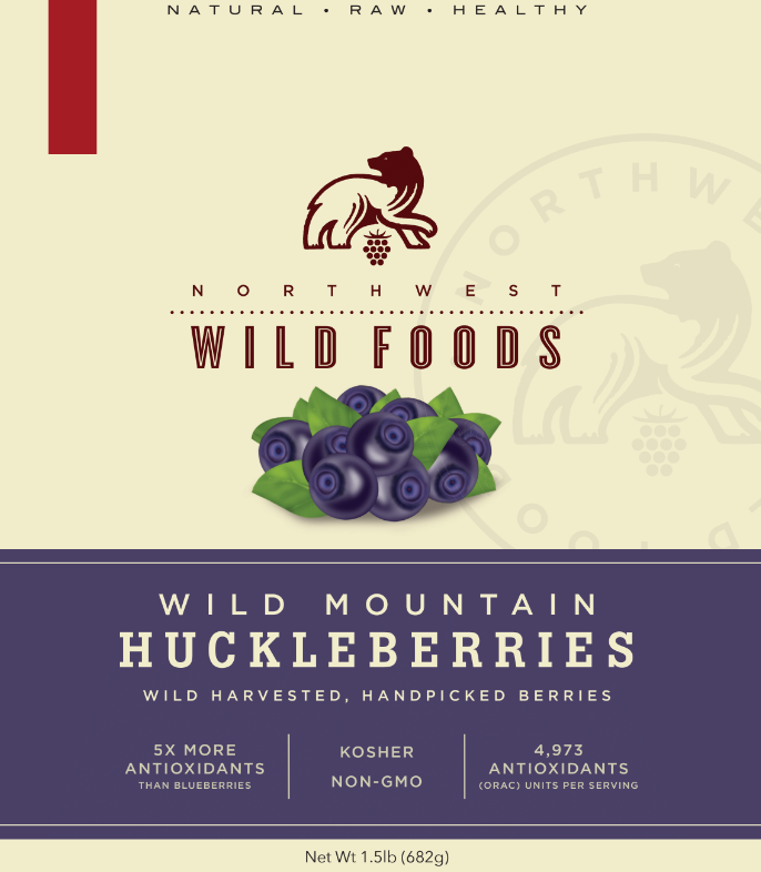 Fresh Frozen Wild Blue Huckleberries from Mt. St. Helens