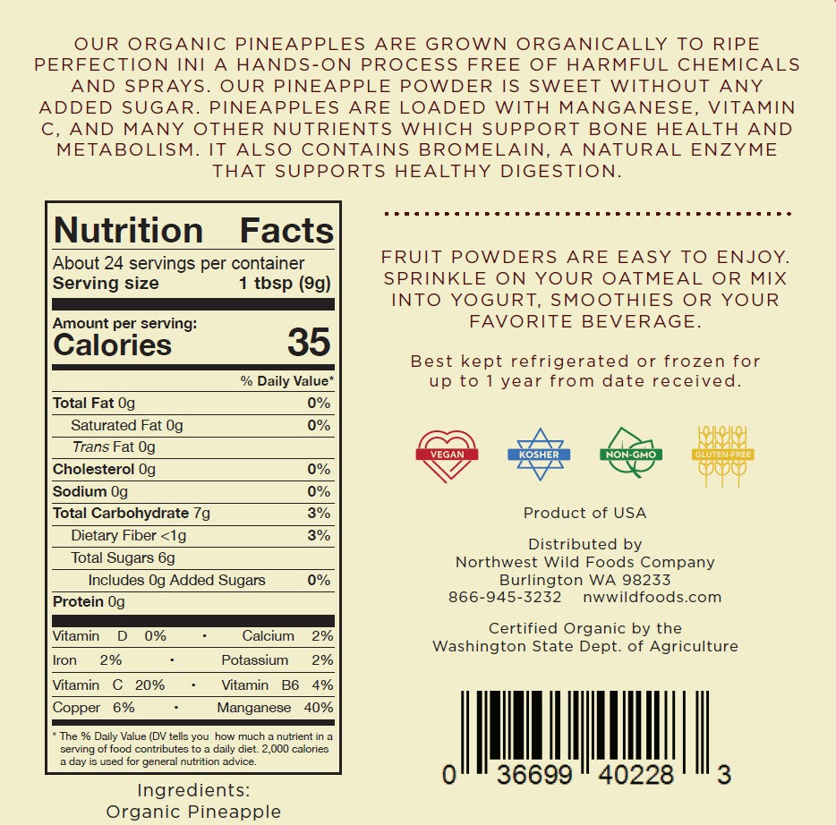 Organic Pineapple Fruit Powder