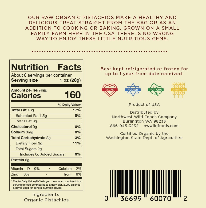 Raw Organic Pistachios