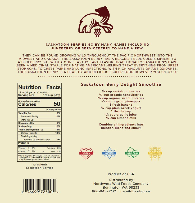 Fresh Frozen Saskatoon Berries