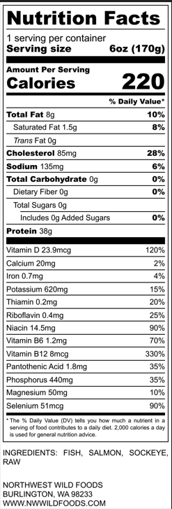 Wild Alaskan Sockeye Salmon Fillets