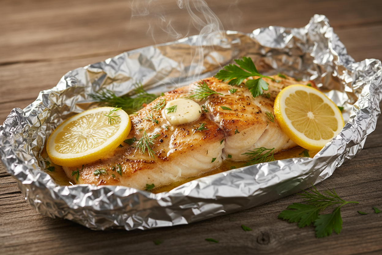 Black Cod Grilled in Foil