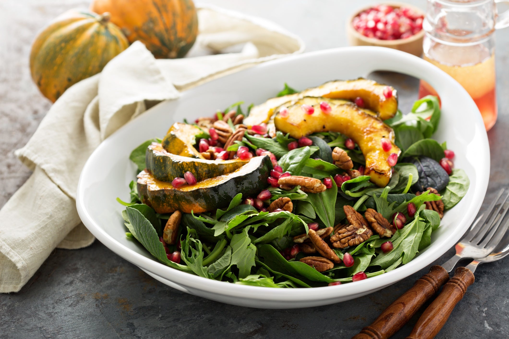 Butternut Squash & Pomegranate with Tahini Dressing