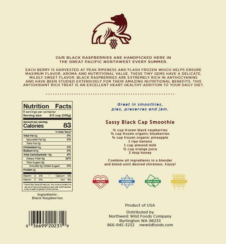 Fresh Frozen Black Raspberries