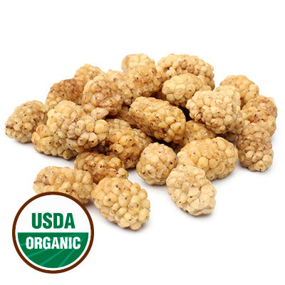 dried organic white mulberries